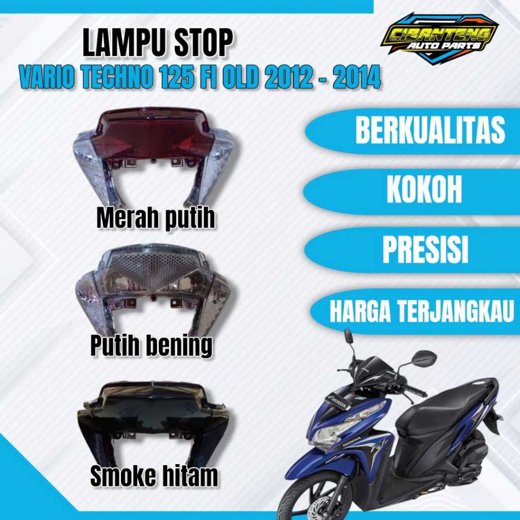 Reflektor + Mika Lampu Stop Rem Belakang Vario 125 FI Old / Stoplamp Vario 125 Old 2012 - 2014