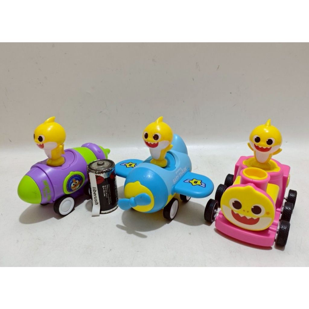 Pinkfong baby shark push & go plane train rocket car vehicle model figure toys