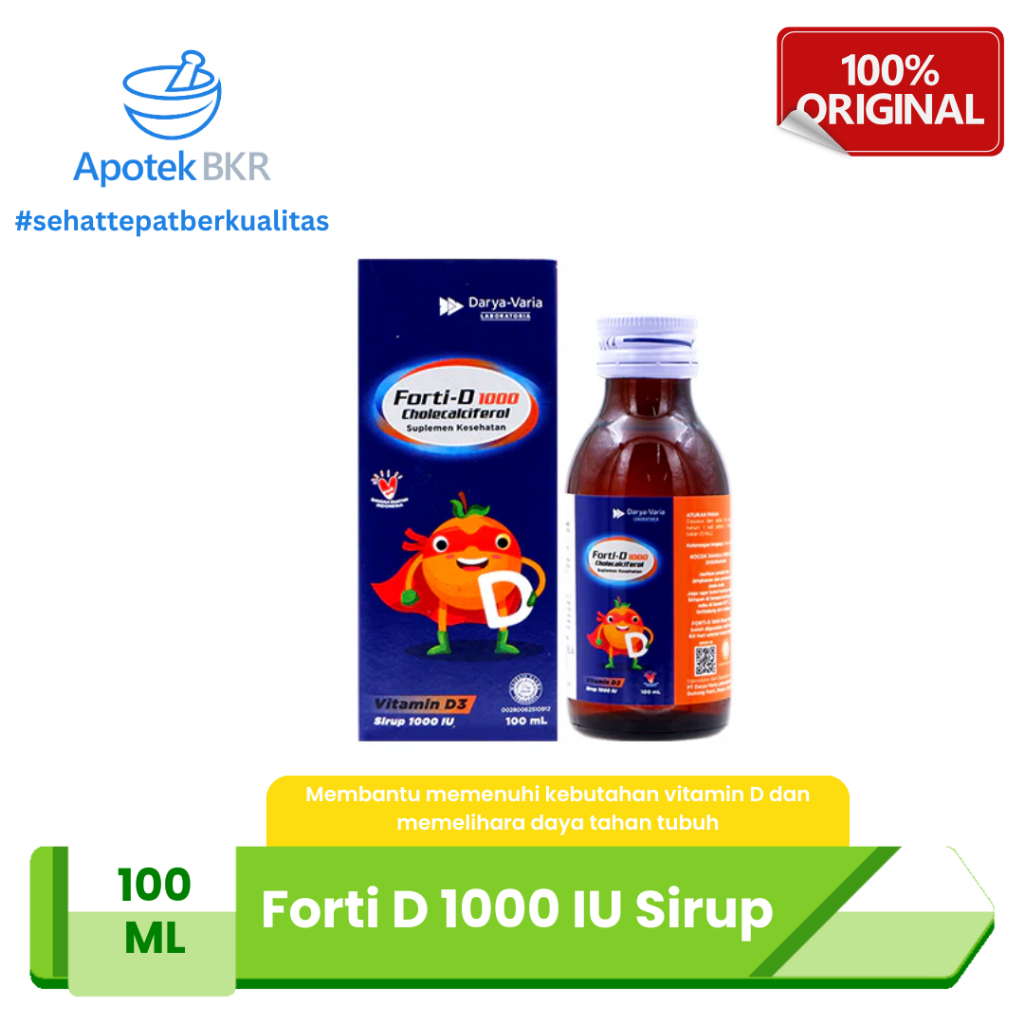 Forti-D 1000 IU Cholecalciferol Sirup 100Ml - Suplemen Vitamin D3