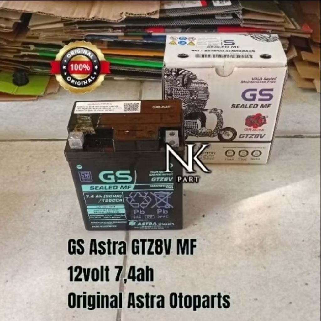 Aki Accu Motor GS Astra GTZ8V MF 12V 7Ah Aki Kering Original Astra