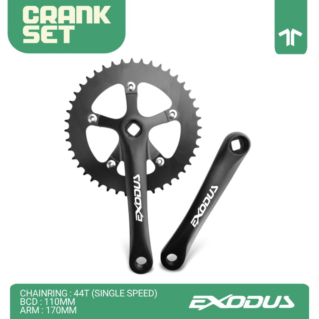 Crank Set Piringan Alloy Sepeda BMX/Fixie/Federal/MTB/CTB 44t Exodus