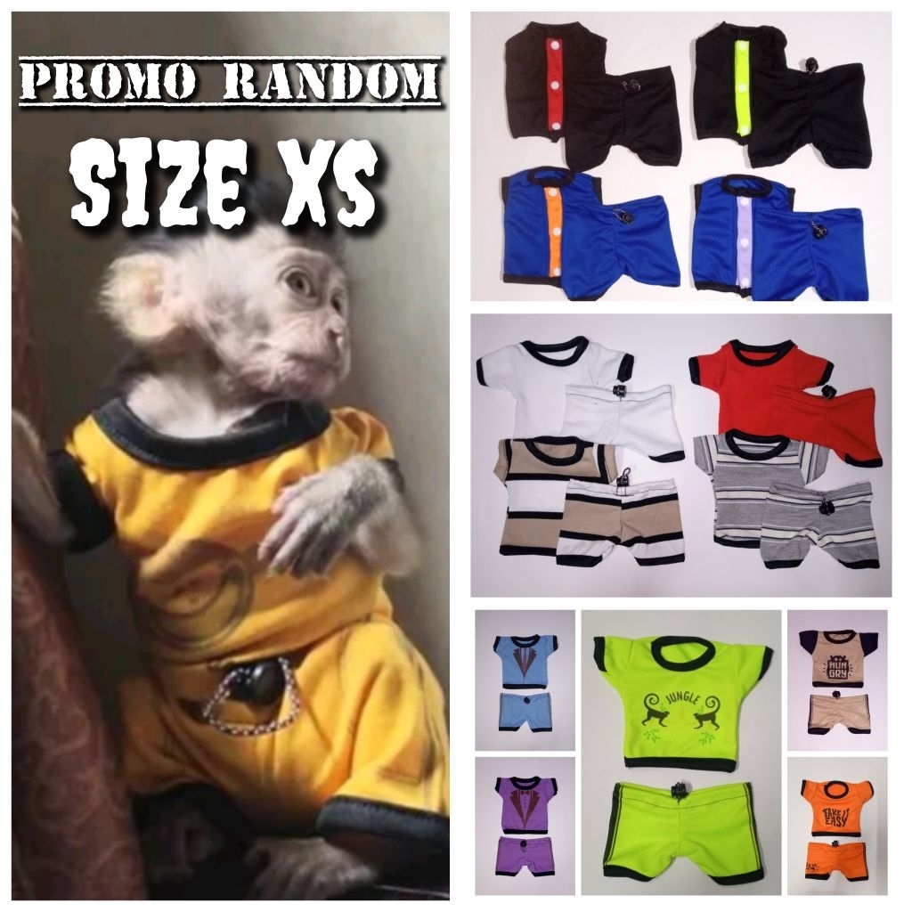 (PROMO) Baju motif random untuk baby monyet (size XS)