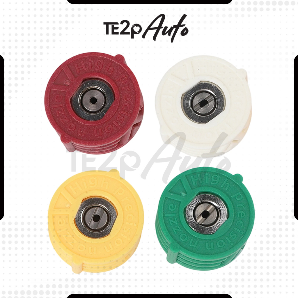Sienashop_ Te2P Auto Nozzle Tip Set 4Pcs Mode Semprot 0 15 25 40 Quick Release 1/4" Adaptor Size