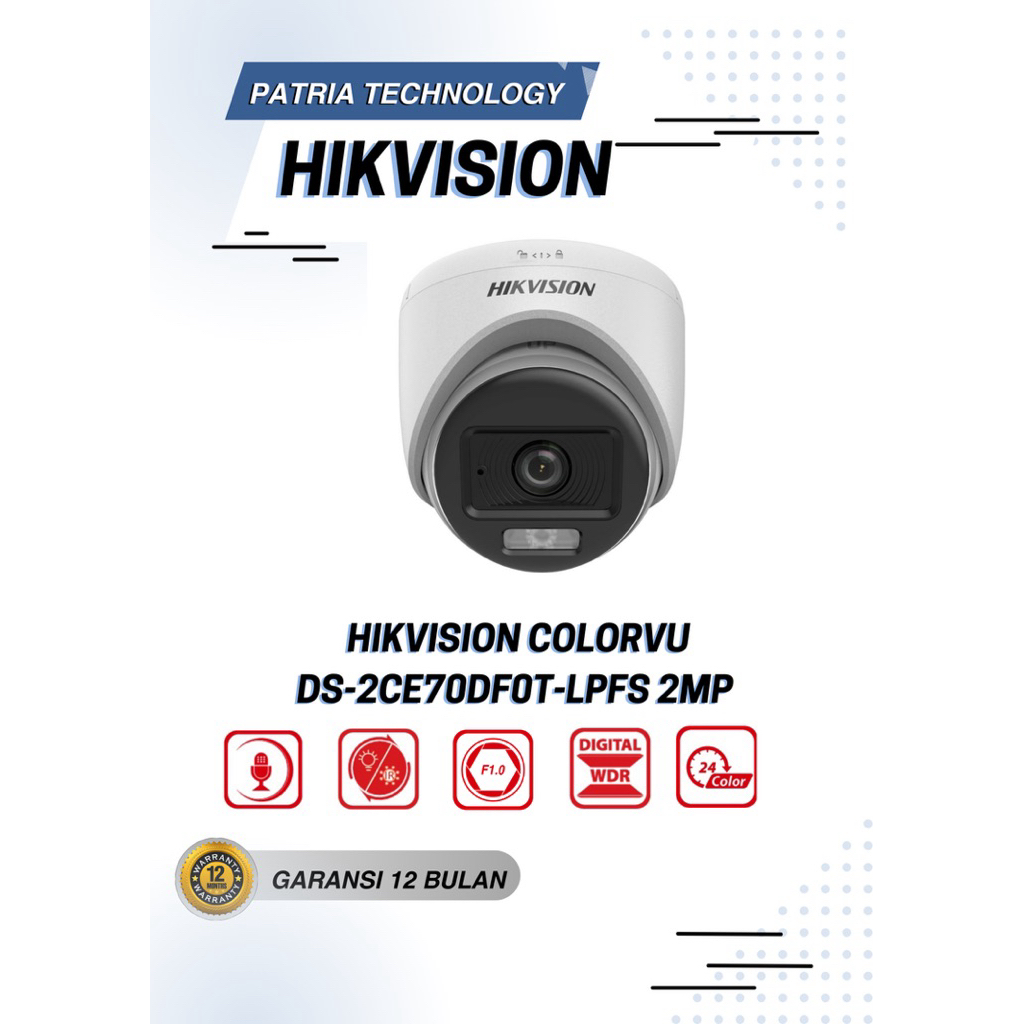 HIKVISION COLORVU DS-2CE70DFOT-LPFS 2MP CCTV ANALOG INDOOR