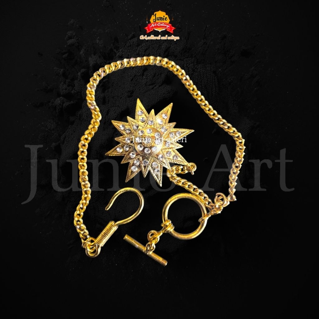 Pin Bros Rantai Beskap Jas bintang Susun tatah Handmade Premium Lapis emas