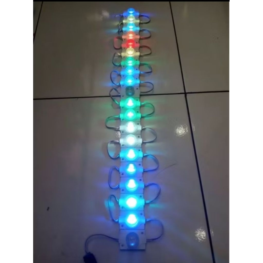 LAMPU STRIP MODUL LED 1 MATA JUMBO KEDIP RGB VARIASI MOTOR MOBIL BIS TRUK 12VOLT /24 VOLT BERKUALITA