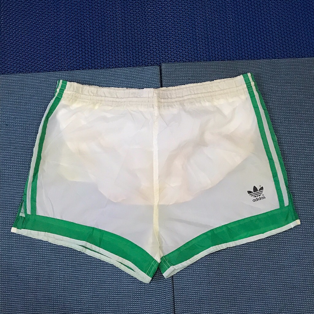 Vintage adidas Short Pants Classic white green Classic running run jogging jogger tennis padel spor