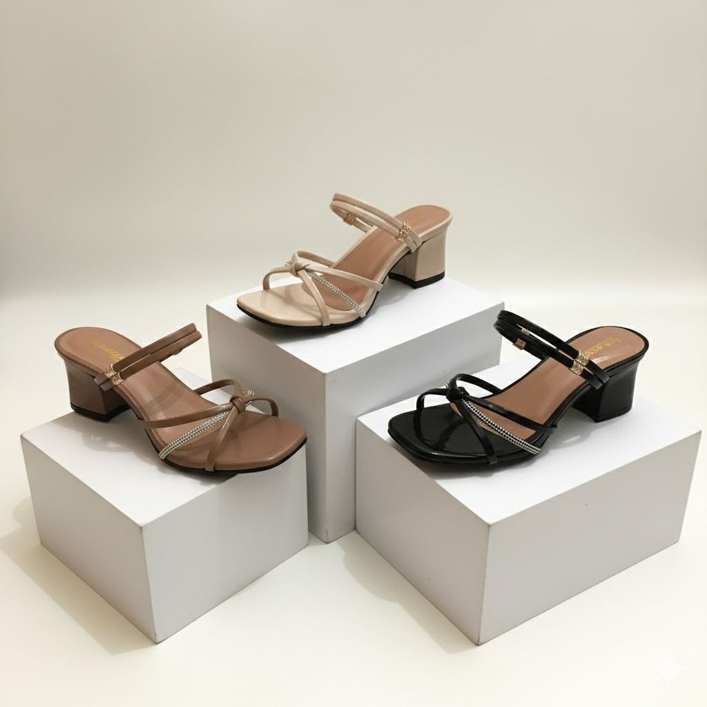 LAKSANA - Feza Sandal Heels Wanita Hak 5cm - Heels Wanita - High Heels - Hak Tahu