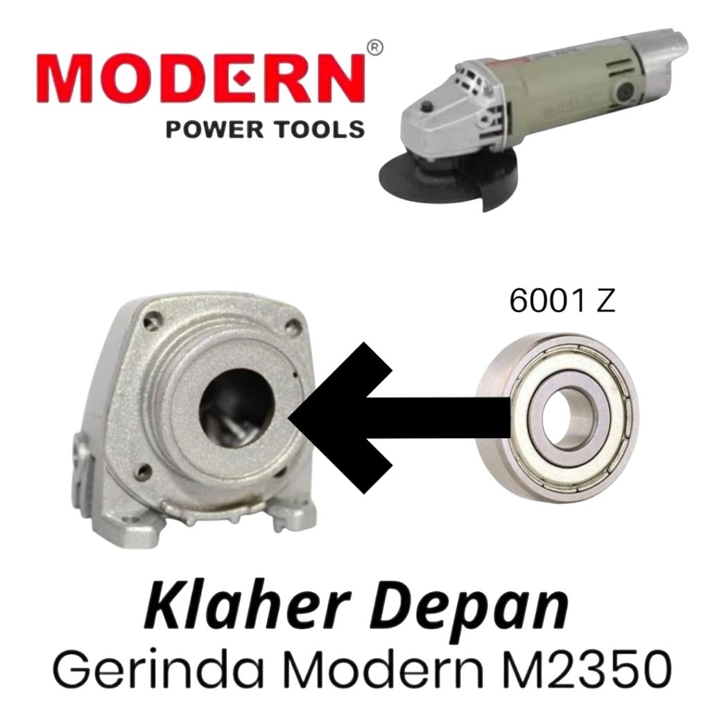 Bearing Depan Kepala M2350B Gerinda Modern Laher di AS Spidel 6001 Z