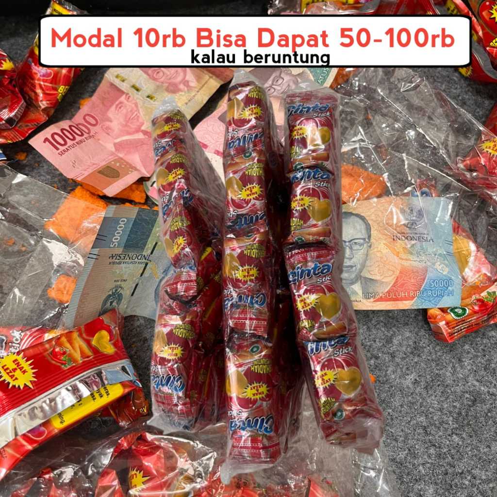 snack ciki anak cinta snack jadul berhadiah uang dan emas jika beruntung isi 40 pcs rasa gurih