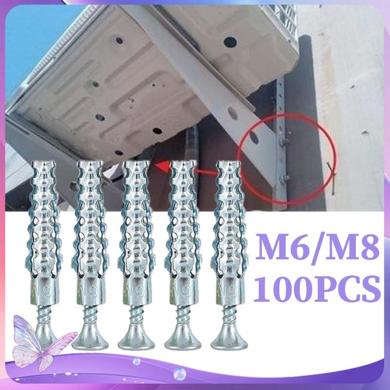 100pcs Baut Sekrup Tembok Dinding Baut Tembok Dinding Sekrup Pemasangan Dinding Tembok Sekrup Wall A