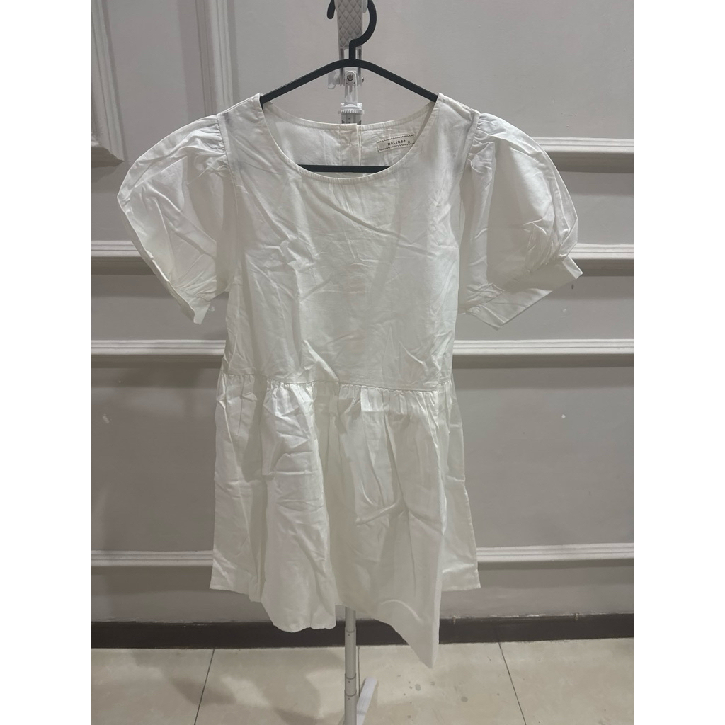 dress putih wanita all size (bisa untuk big size)