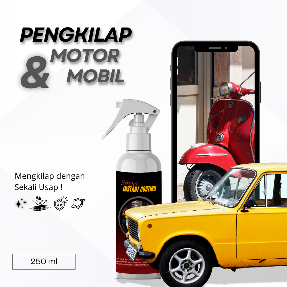 Instant Coating Pengkilap Motor Mobil
