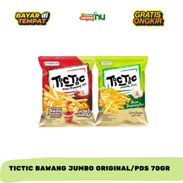 TicTic Bawang dan Pedas Jumbo 70gr - Snack Camilan Ringan