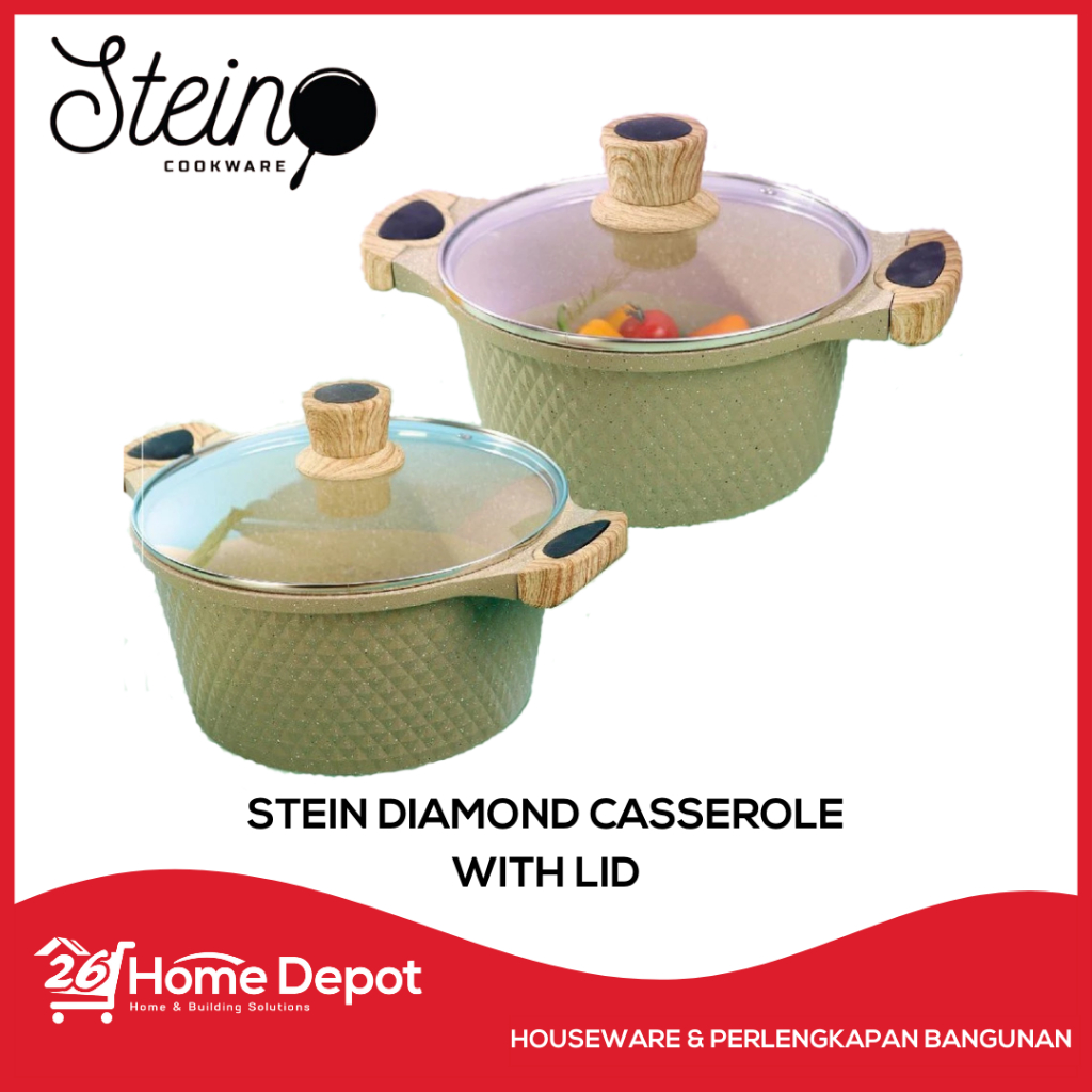 STEIN Diamond Casserole With Lid / Panci Dengan Lapisan Granit Serbaguna