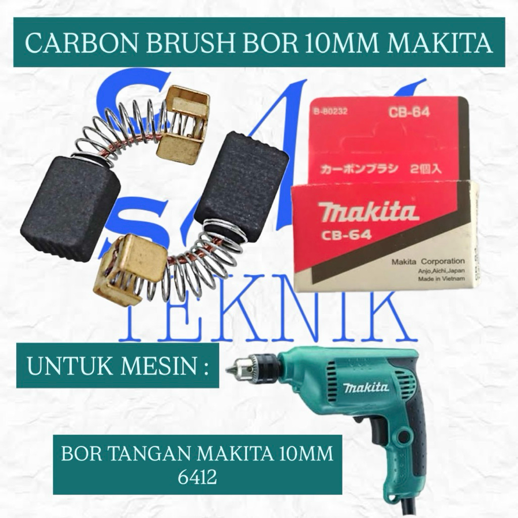 CARBON BRUSH ARANG MESIN BOR 10MM MAKITA 6412 ARENG BOR 10MM MAKITA 6412