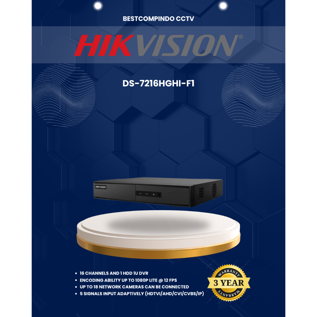 DVR HIKHISION 16 CH DS-7216HGHI-F1 | DVR CCTV HIKVISION