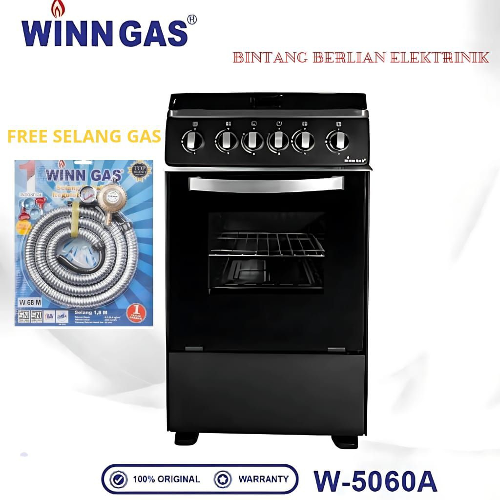 WINN GAS W5060A kompor freestanding 4 tungku+oven pemantik otomatis (api atas&api bawah )