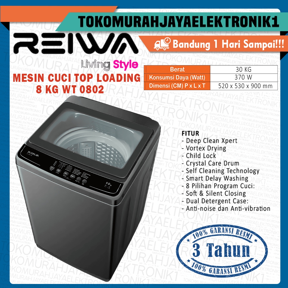 reiwa WT-0802 Mesin Cuci Top Loading