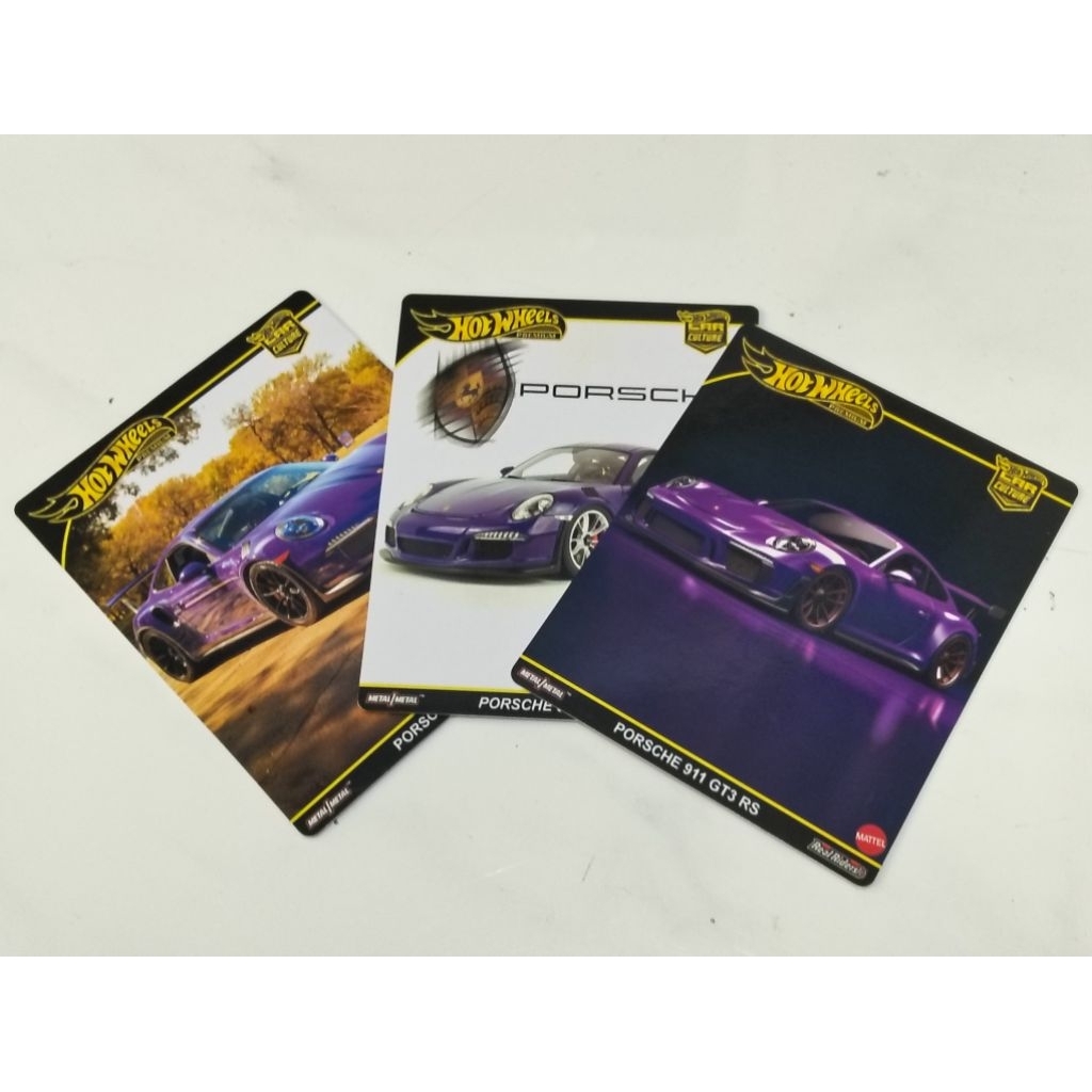 Custom Card Hotwheels Premium Porsche 911 GT3 RS Purple (tanpa diecast)