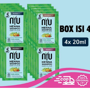 [BOX ISI 4] NYU Henna Shampoo Hair Colour Sachet