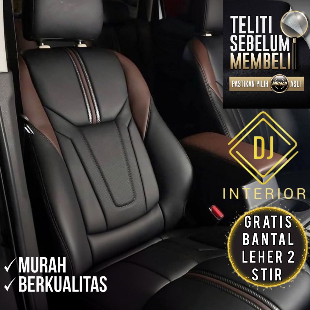 mbtech ori sarung jok mobil calya sigra BRV mobilio full 3 baris gratis cover stir dan bantal leher