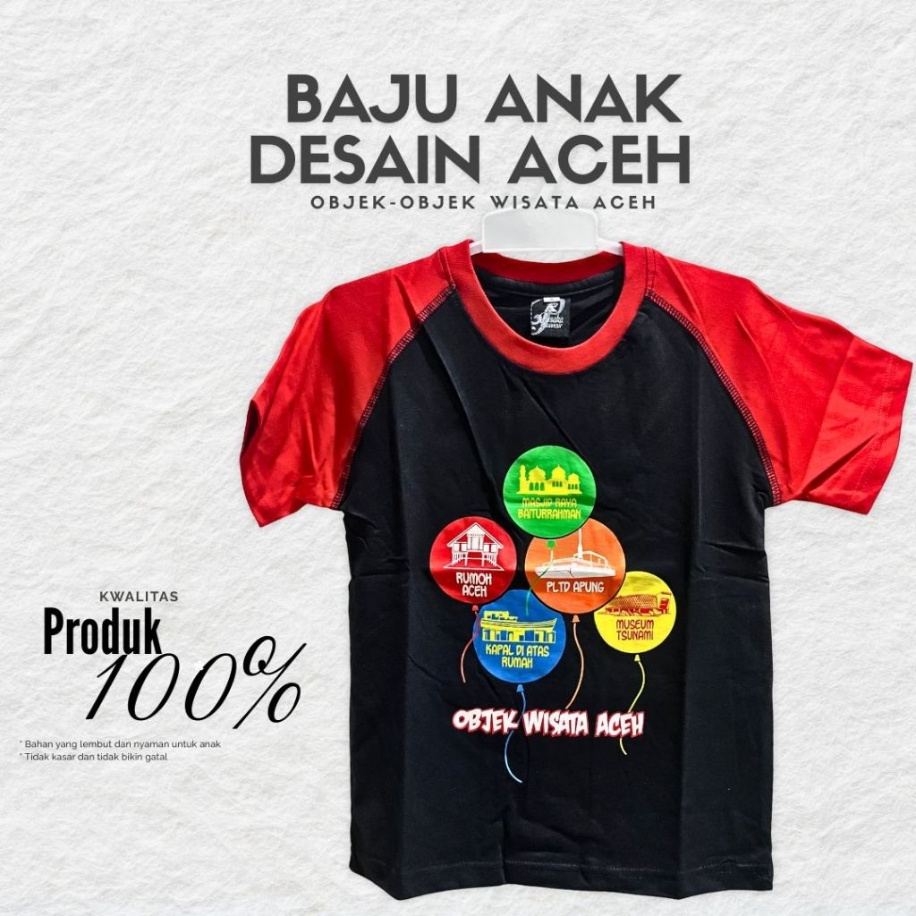 KAOS ANAK MOTIF KHAS ACEH | Objek Wisata Aceh
