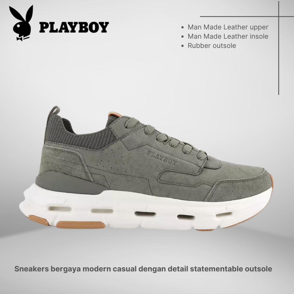 SEPATU PLAYBOY ORIGINAL SNEAKERS CASUAL PRIA HIJAU PL65