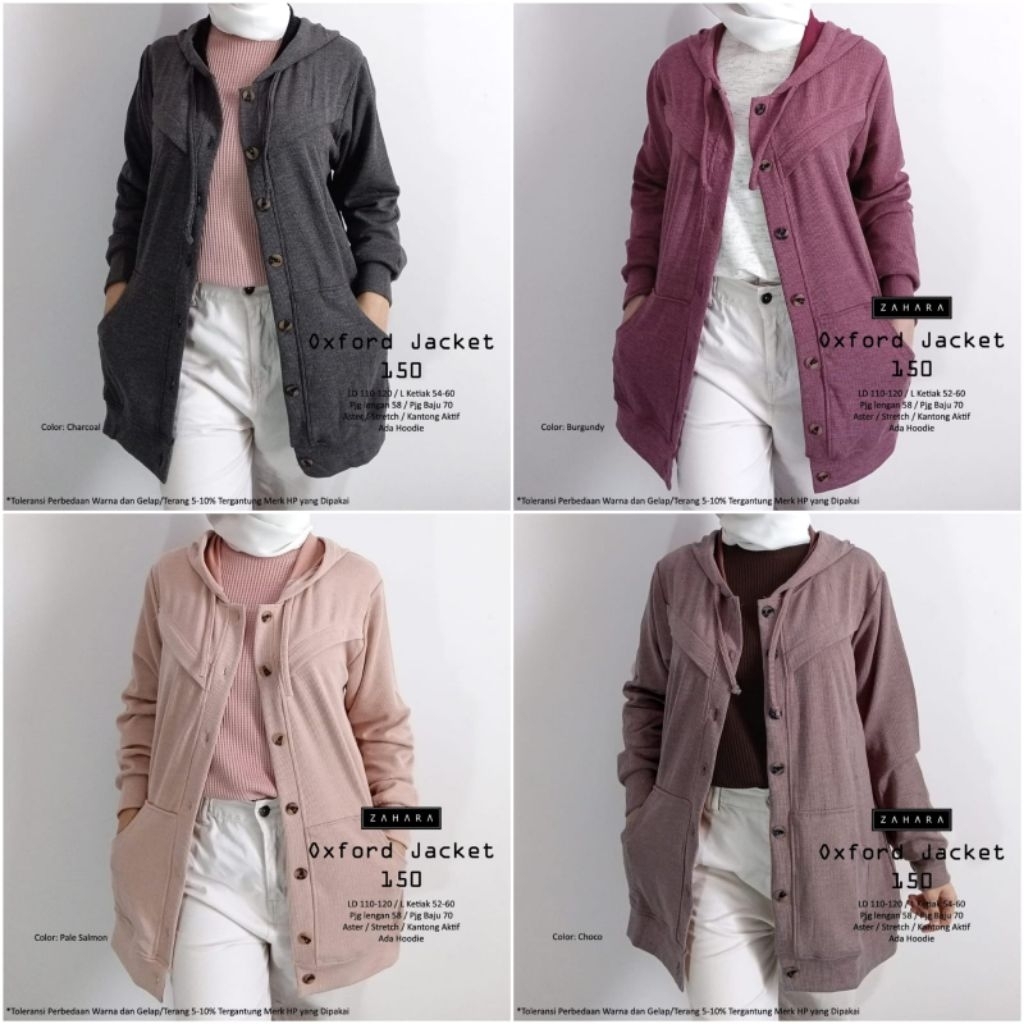 Oxford jaket Original by zahara ld 110 120 Bahan Premium Best seller