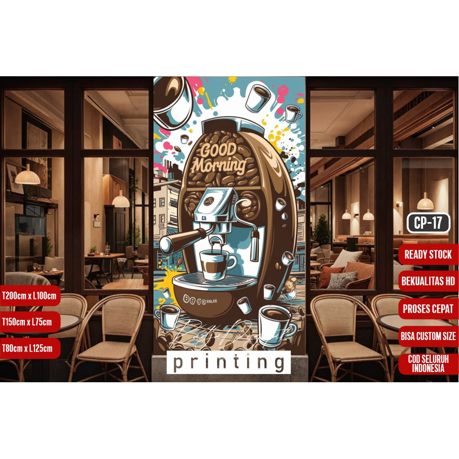 BEST SELLER Wallpaper coffee shop wallpaper dekorasi cafe kopi stiker dinding dekorasi coffee shop w
