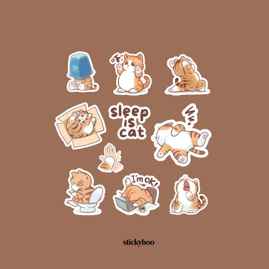 Sticker Kucing lucu Aesthetic
