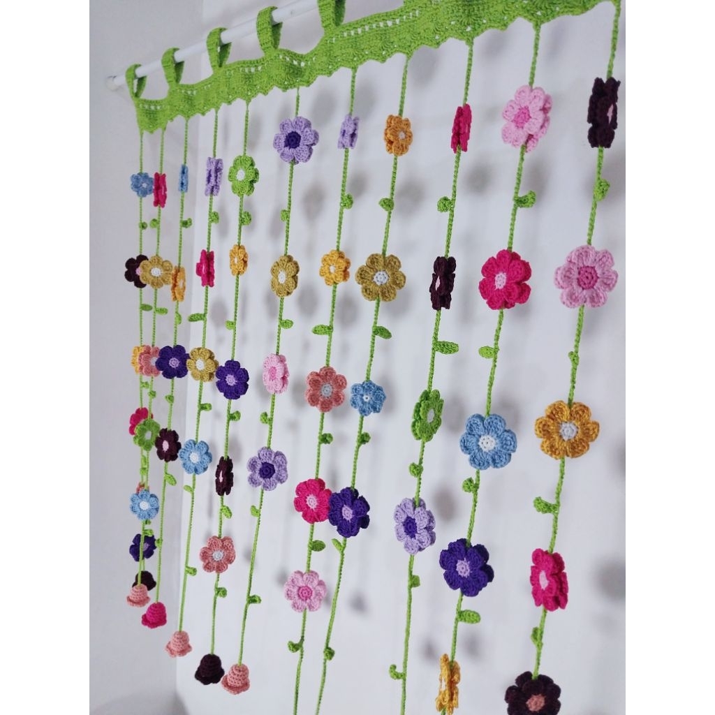 PO Tirai Rajut Bunga Handmade