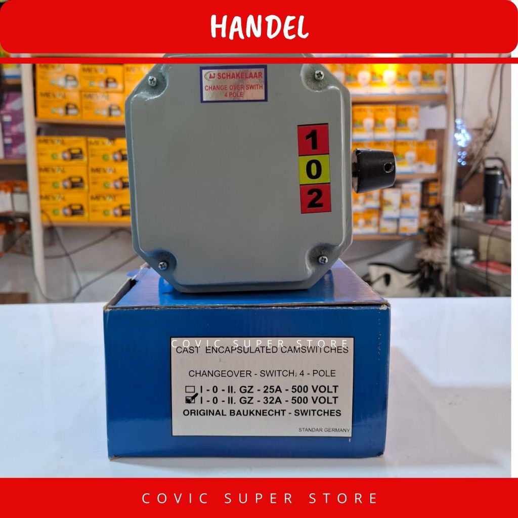 COS/CHANGE OVER SWITCH/OHM SAKLAR AJ 4P 25A (I-0-II) MODEL PISAU & COS/CHANGE OVER SWITCH/OHM SAKLAR