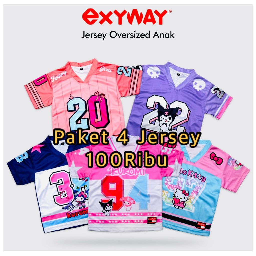 Paket 4 Jersey Anak Perempuan Drifit Milano