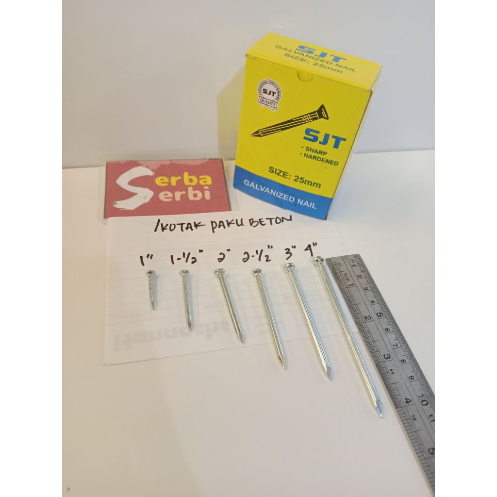 (/KOTAK SJT PUTIH PAKU BETON) Paku Galvanis dinding tembok±600gr