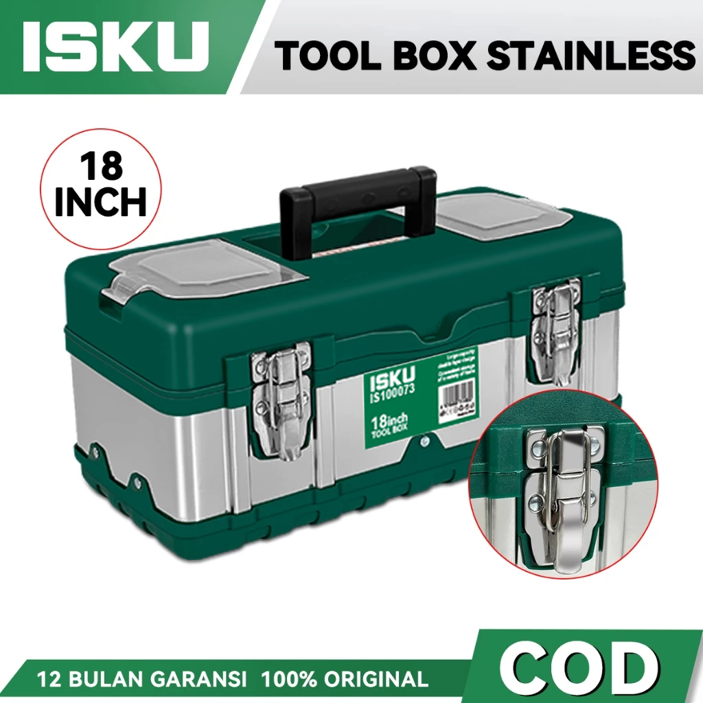 Isku Tool Box Besar 18 Inch Kotak Perkakas Stainless Besar Tool Box