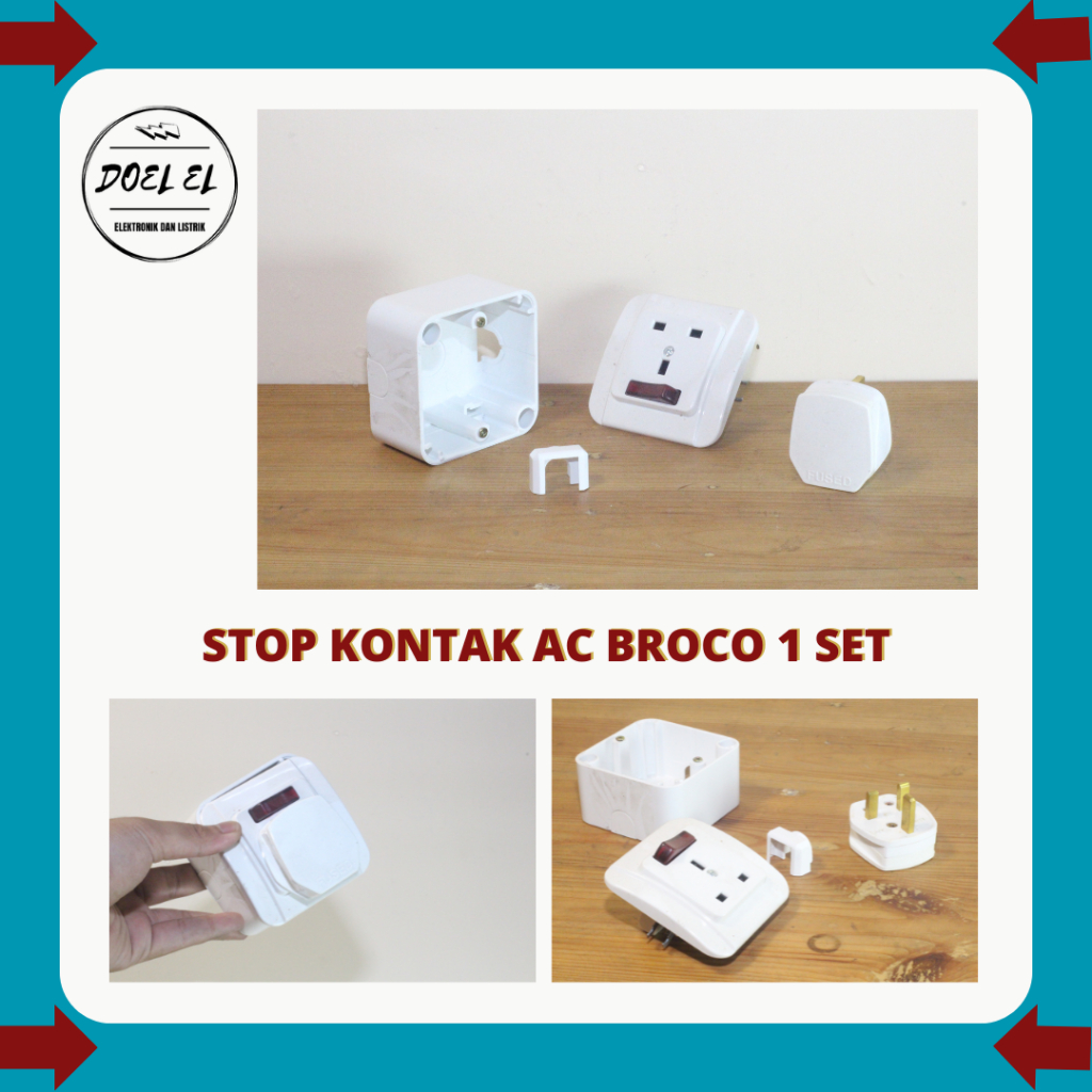 DOEL EL STOP KONTAK AC BROCO SATU SET | STOP KONTAK AC BROCO