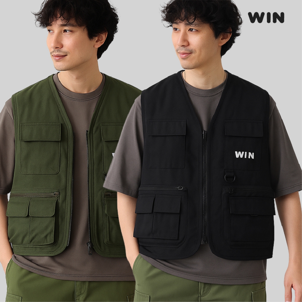 Rompi lapangan Outdoor Pria Multi Kantong Saku | Win Signature