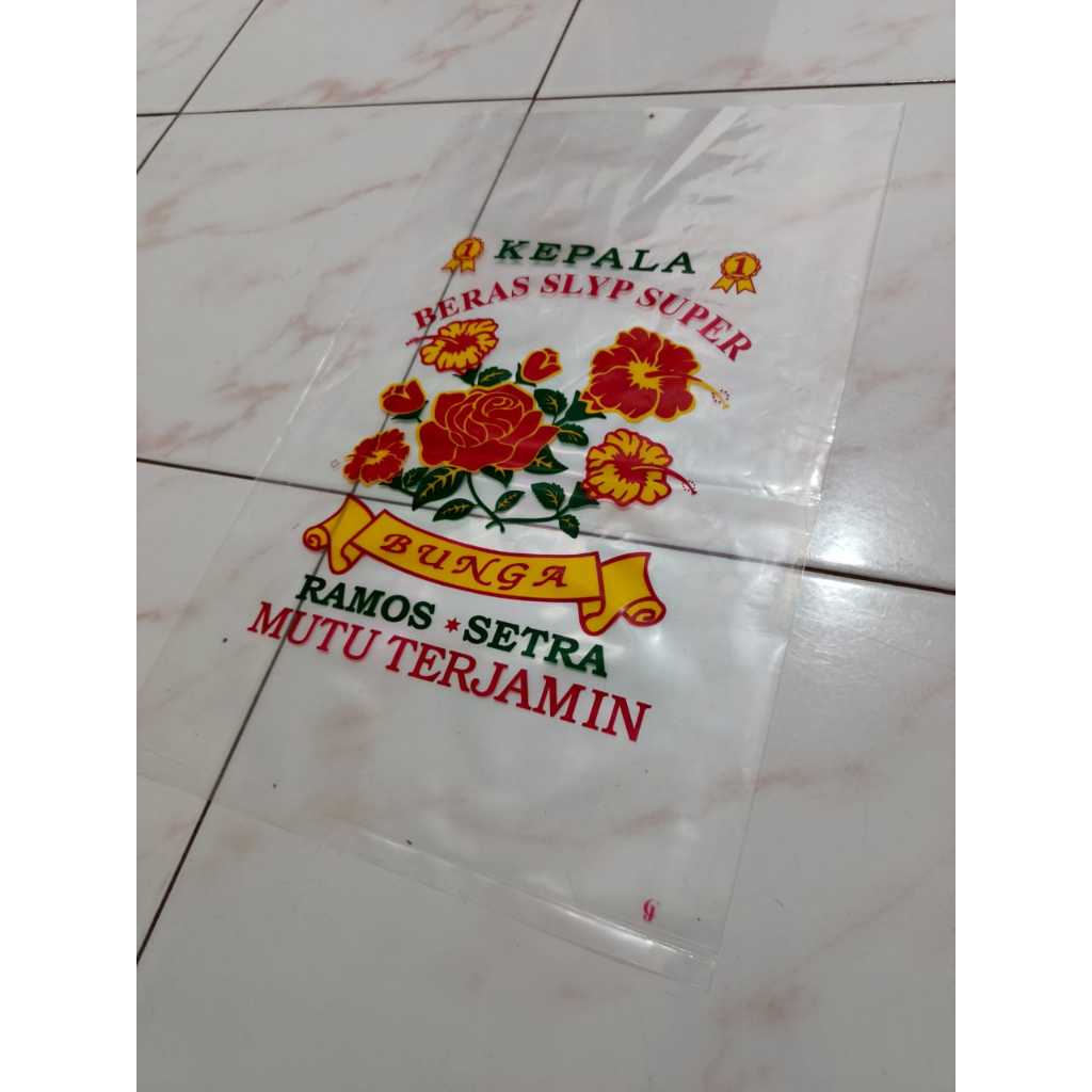 Karung beras plastik tebal 3 kg 5 kg merek Rojolele Bunga (Ramos Setra)
