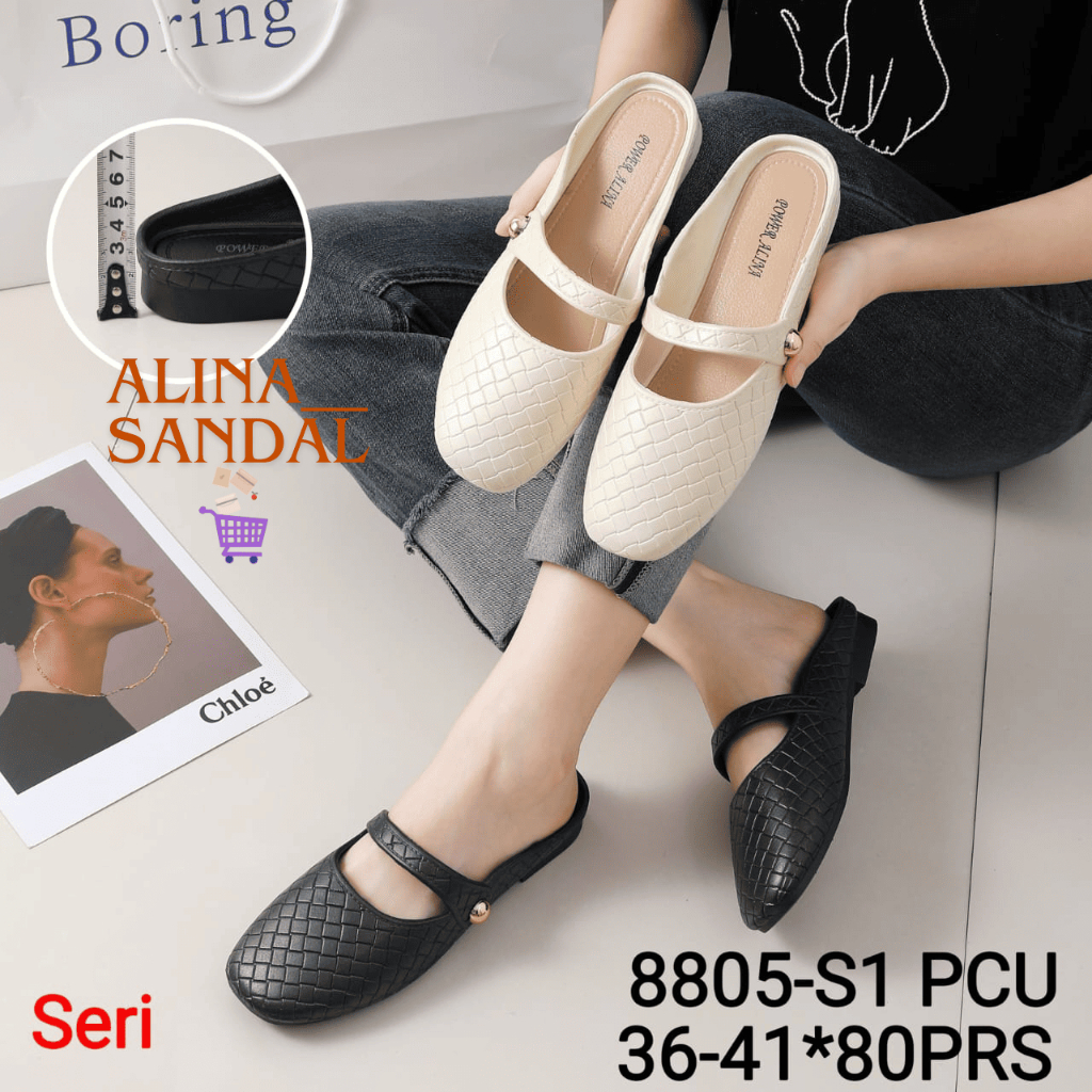 Sandal Sepatu Wanita Dewasa | Sandal Jelly Selop Sepatu Tali Wanita Terbaru 8805-S1