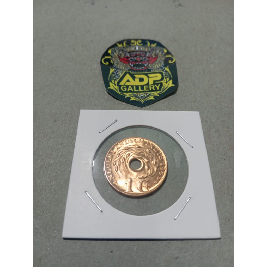 Uang kuno Asli indonesia seri koin 1 Cent Bolong Nederland indiel original