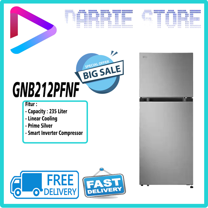 LG GN-B212PFNF KULKAS 2 PINTU INVERTER GNB212 212PFNF GNB212PFNF