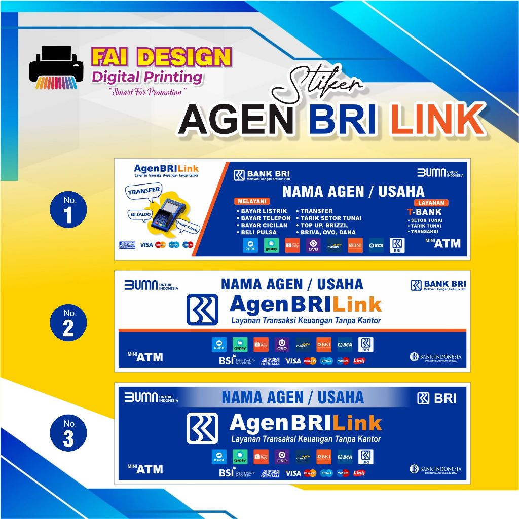 Agen BRILink Stiker Vinyl Brilink, bisa custom desain