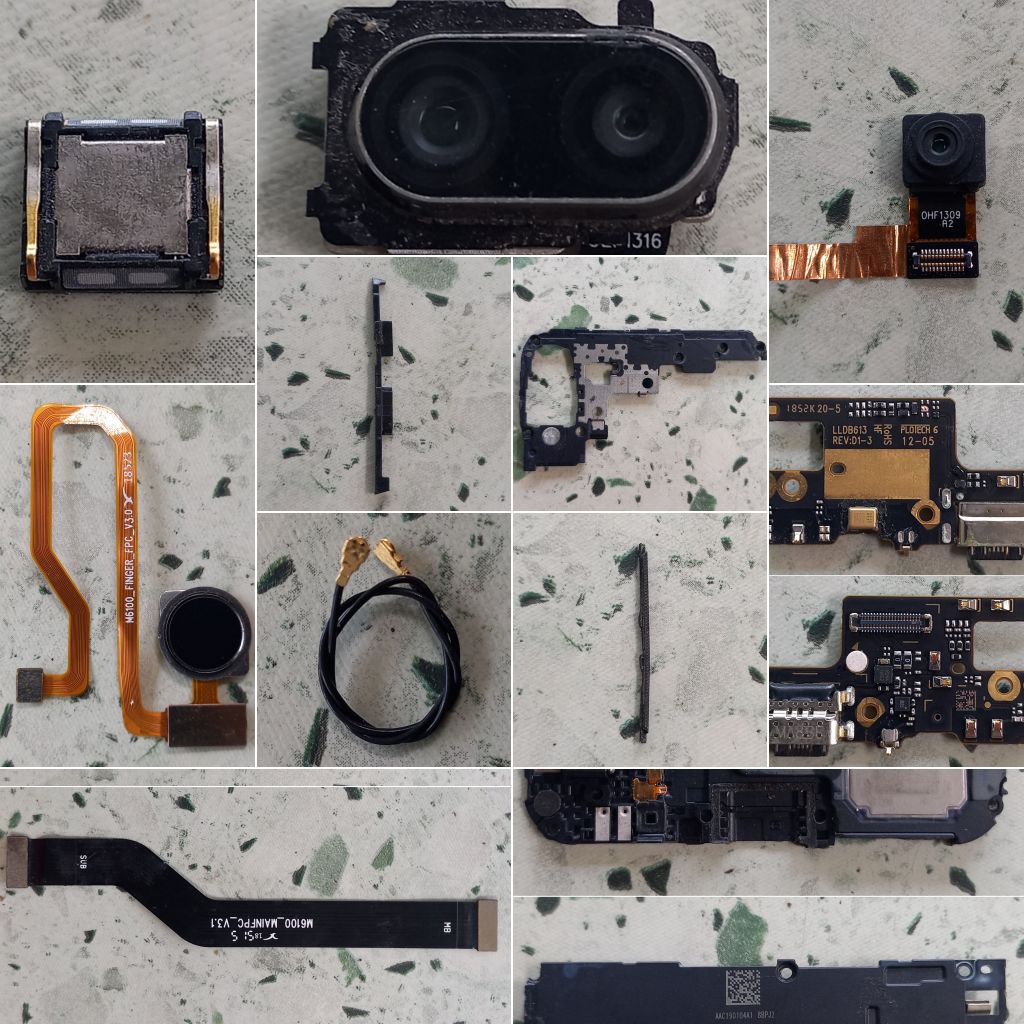 Xiaomi Redmi Note 7 Bahan Kanibalan, Mesin Mati Total Matot, Konektor Cas HF, Antena, Flex UI MB, Fr