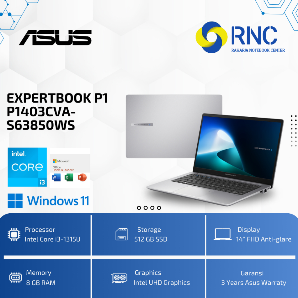 ASUS ExpertBook P1403CVA-S63850WS i3‑1315U / 8GB / 512GB SSD