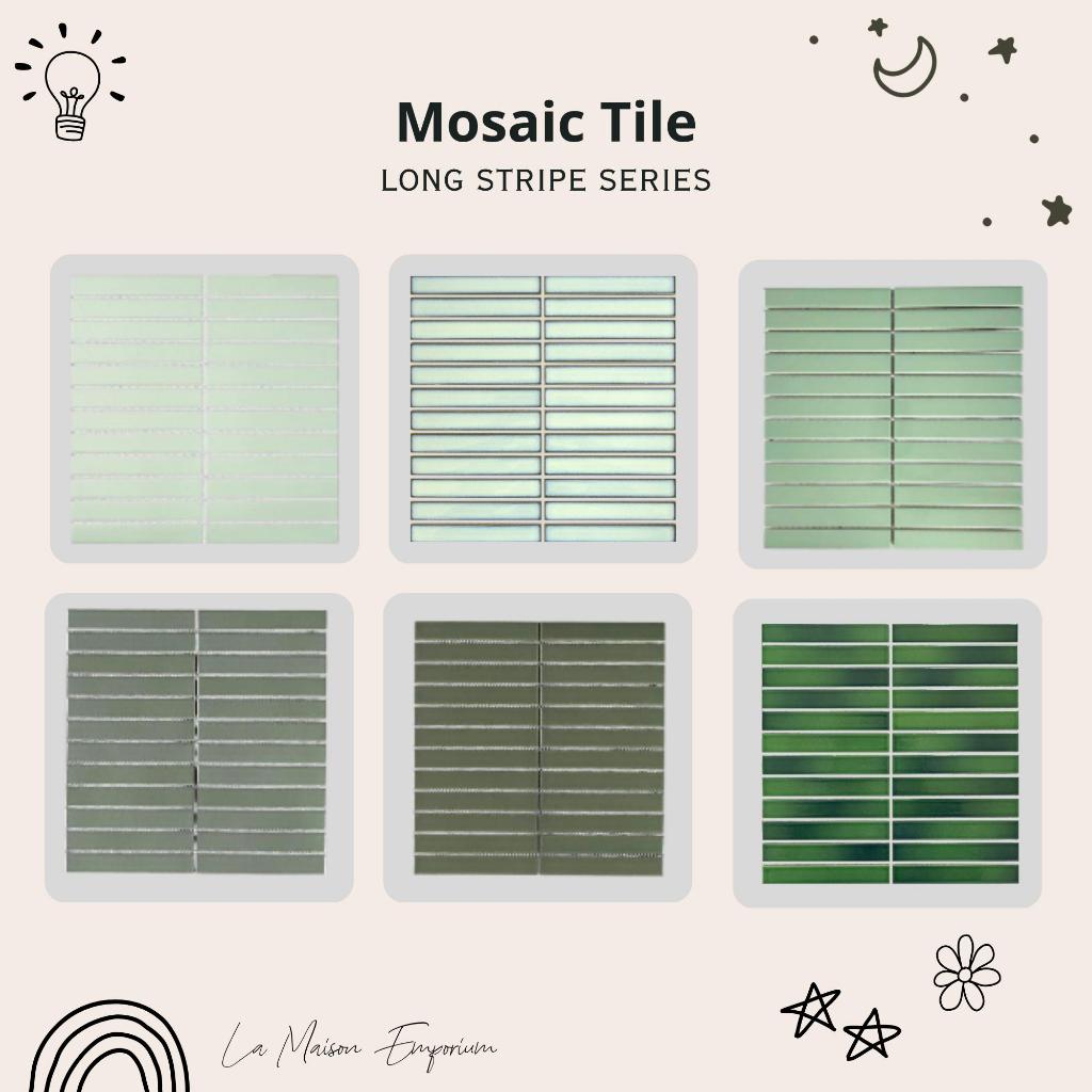 Mosaic Tile La Riga Amazon Green / Mosaik Keramik Dinding Lantai Hijau Tua Glossy