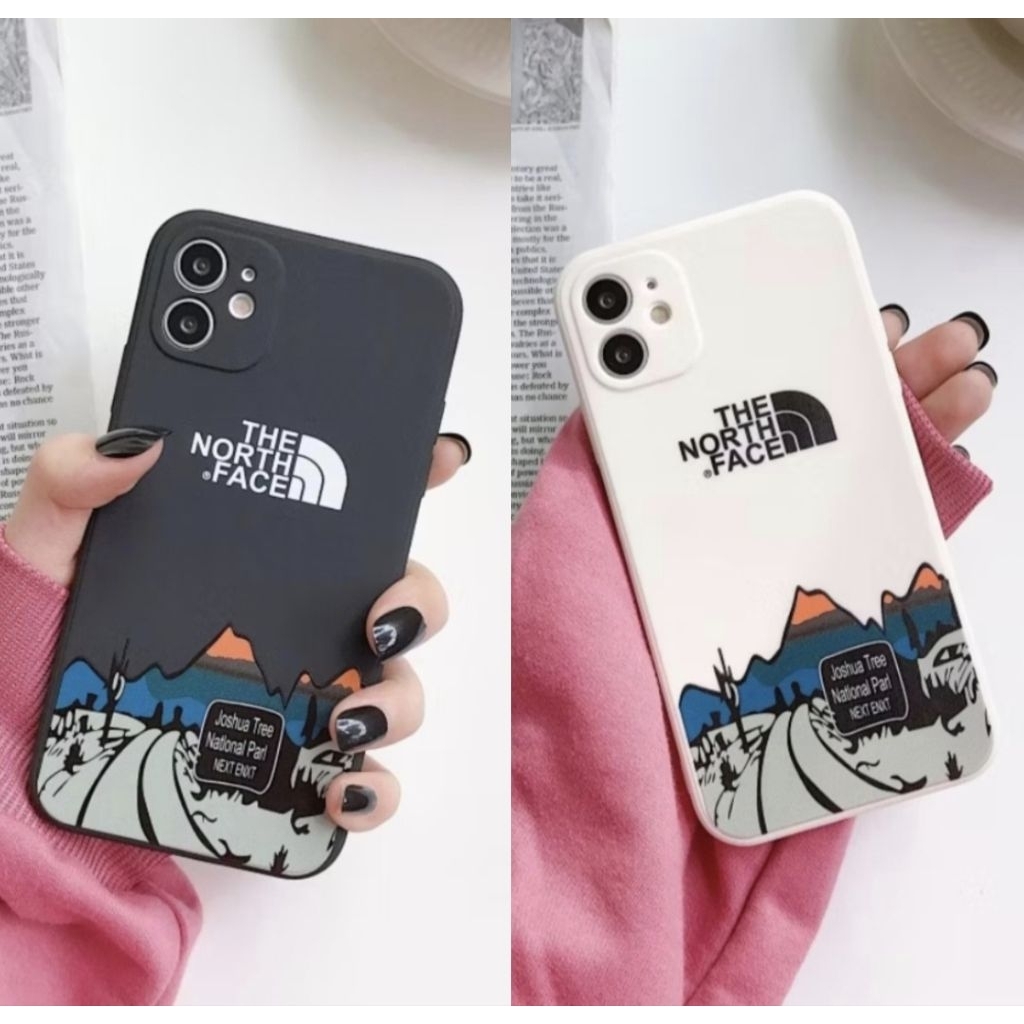 Case Casing iPhone Silikon Silicone The North Face 6 6s X Xs XR 11 12 13 14 Pro Max Plus Mini