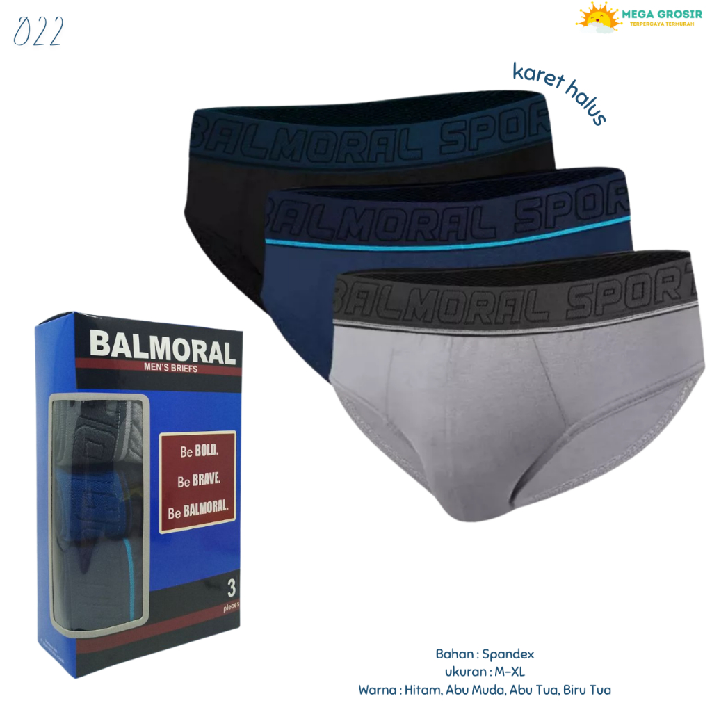 [ISI 3] CD Pria BALMORAL 022  ; 031 ; 032 Karet Boxer / Pakaian Dalam Wanita