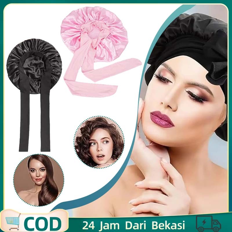 Silk Hair Bonnet Hair Bonnet Silk Premium Night Silk Cap Bonet Rambut Bonnet Silk
