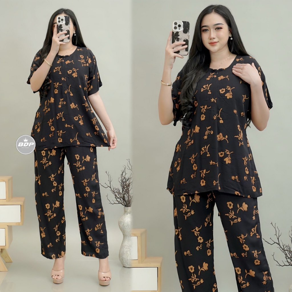 Dianputri - Setelan Piyama Baju Tidur Arab | Piyama Arab Resleting Depan | One Set Rayon
